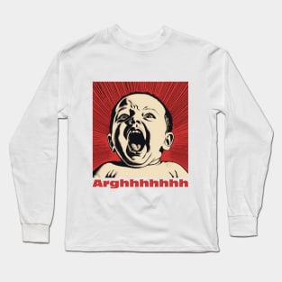 Boy Screaming Argh for New and Expecting Parents Long Sleeve T-Shirt